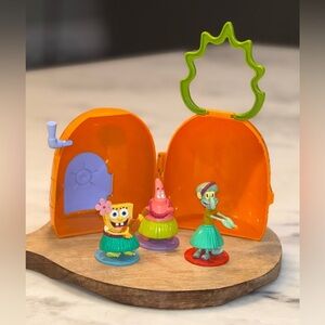2008 Viacom Spongbob Hula Party Playset Toy Pineapple House Complete Set